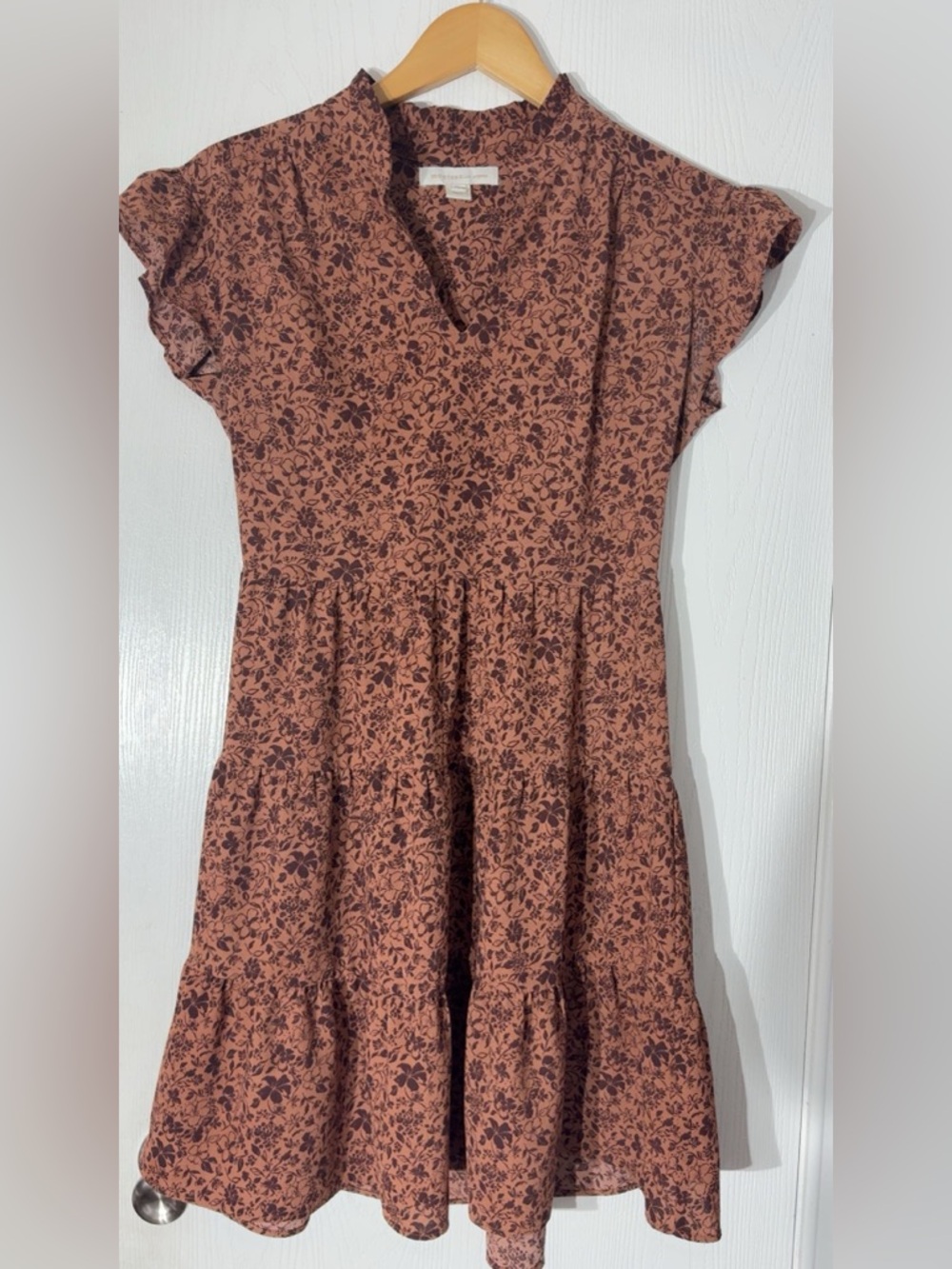 Monteau Rust Floral Mini Dress